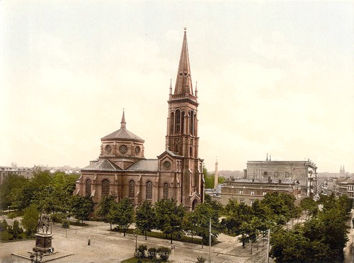 [Weltzin Place and St. Paul's Church, Bromberg, Silesia, Germany (i.e., Bydgoszcz, Poland)]