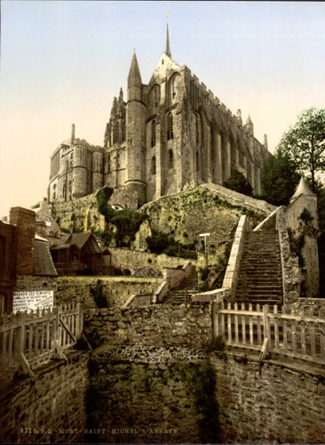 [Abbey from the ramparts, Mont St. Michel, France]