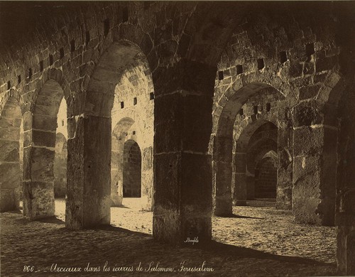 Arches in the stables of Solomon, Jerusalem