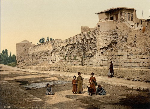 [Wall over which St. Paul escaped, Damascus, Holy Land, (i.e. Syria)]