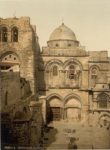 [The front of the Holy Sepulchre, Jerusalem, Holy Land]