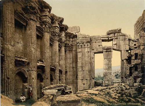 Temple of Jupiter, interior, Baalbek, Holy Land, (i.e., Ba'labakk, Lebanon)]