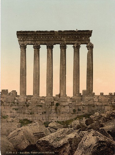 [Temple of the Sun, front view, Baalbek, Holy Land, (i.e., Ba'labakk, Lebanon)]