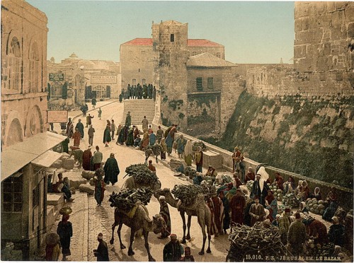 [Street of the Tower of David, the bazaar, Jerusalem, Holy Land]