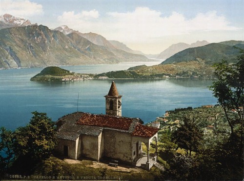 [Capello St. Angelo and view of Bellagio, Como, Lake of, Italy]