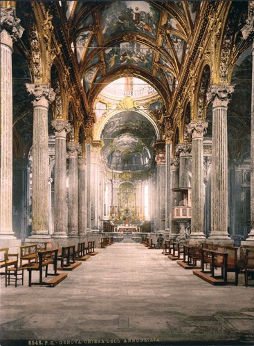 Church of the Annunciation, interior, Genoa, Italy]