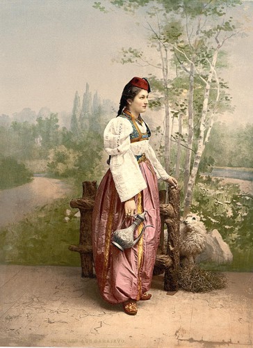 [Girls in native costume, Carniola, Austro-Hungary]
