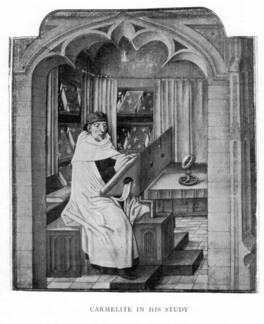 Illustration:  Carmelite in his study