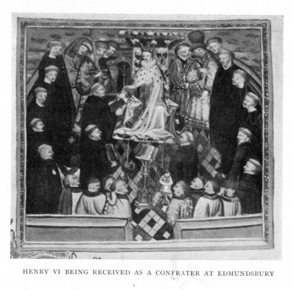 Illustration: Henry VI Being received as a confrater at Edmundsbury
